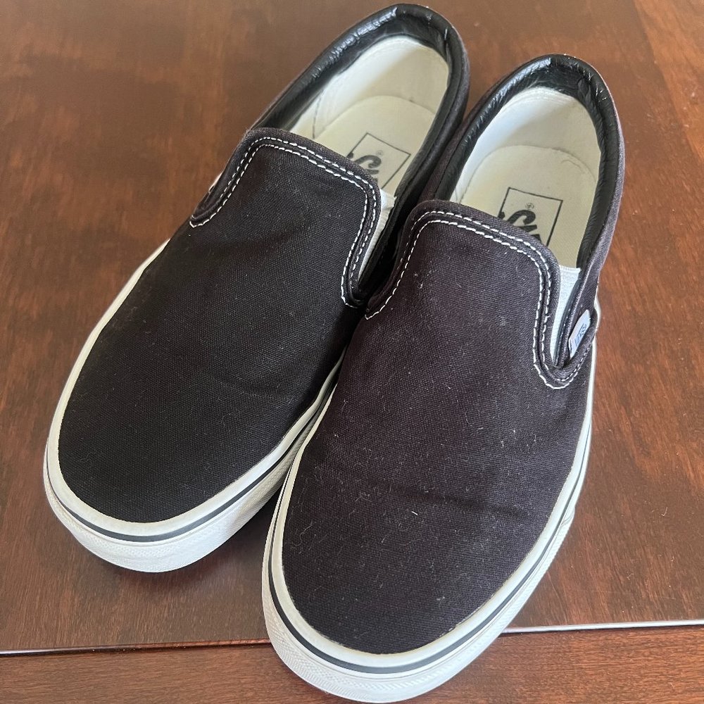 Vans Black Slip On Shoes